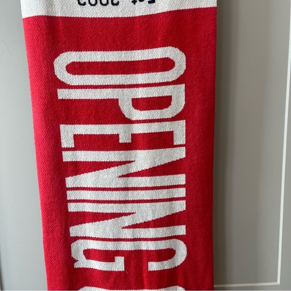 Opening Ceremony Red White Tassel Fringe Streetwear Academia Varsity Scarf Wrap - Picture 4 of 9